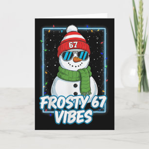 Frosty 67 Vibes Cool Sneeuwman Kerst T-shirt Kaart