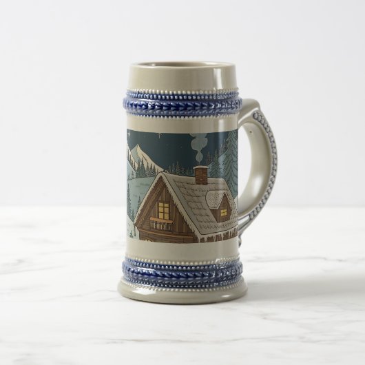 Frosty Alpine Town Lights Bierpul (Voorkant rechts)