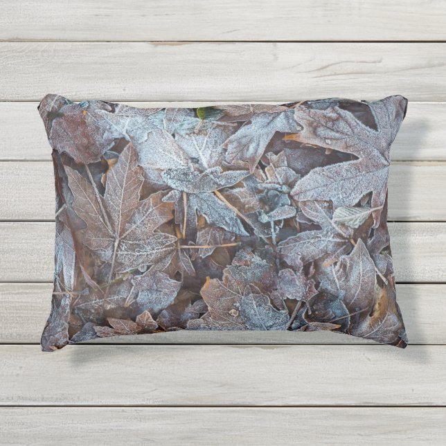Frosty Autumn Leaves II Buitenkussen (Voorkant)