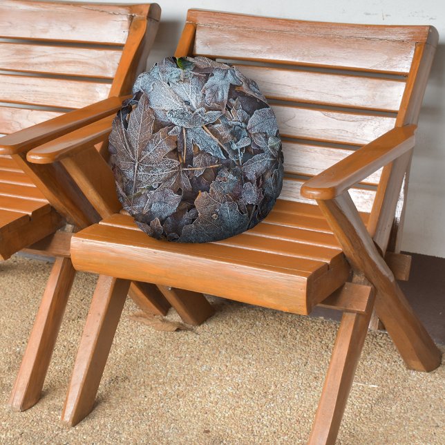 Frosty Autumn Leaves II Rond Kussen (Creator heeft geüpload)