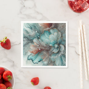 Frosty Autumn Morning Alcohol Ink Decoupage Papier Servet