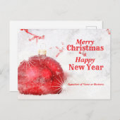 Frosty Bauble Merry Happy Nieuwjaar Briefkaart (Voorkant / Achterkant)