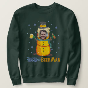 Frosty Beer Man Custom Photo Funny Ugly Kerstmis Trui
