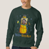 Frosty Beer Man Custom Photo Funny Ugly Kerstmis Trui (Voorkant)