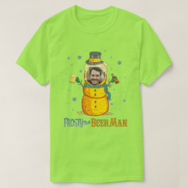 Frosty Beer Man Funny Ugly Kerstmis gepersonalisee T-shirt