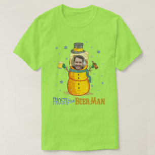 Frosty Beer Man Funny Ugly Kerstmis gepersonalisee T-shirt