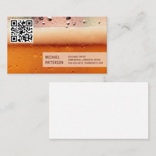 Frosty Beer Mok | Restaurateur | QR-code Visitekaartje (Voorkant / Achterkant)