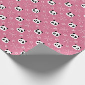 Frosty Berry Pink - Schattigee panda's met sneeuwv Cadeaupapier (Hoek)