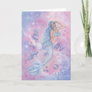 Frosty betta mermaid wenskaart van Renee Kaart