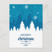 Frosty Blue Christmas Briefkaart (Voorkant)