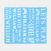Frosty Blue Gamer Videogame Gepersonaliseerd Kinde Fleece Deken (Voorkant (Horizontaal))