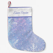 Frosty Blue Gepersonaliseerde Kerstkous Kleine Kerstsok (Voorkant)