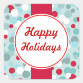 Frosty Blue Happy Holiday Kerst stickers (Voorkant)