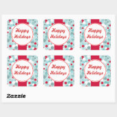 Frosty Blue Happy Holiday Kerst stickers (Vel)