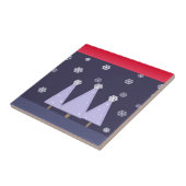 Frosty Blue Kerstbomen Tegeltje (Zijkant)