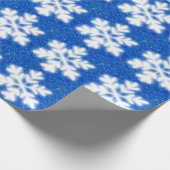 Frosty blue sneeuwvlokken op Noordpool | sneeuw Cadeaupapier (Hoek)