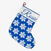 Frosty blue sneeuwvlokken op Noordpool | sneeuw Grote Kerstsok (Voorkant (Hangend))