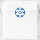 Frosty blue sneeuwvlokken op Noordpool | sneeuw Ronde Sticker (Tas)