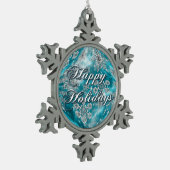 Frosty Blue Snowflake Bubble Holiday Ornament (Links)