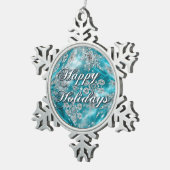 Frosty Blue Snowflake Bubble Holiday Ornament (Rechts)