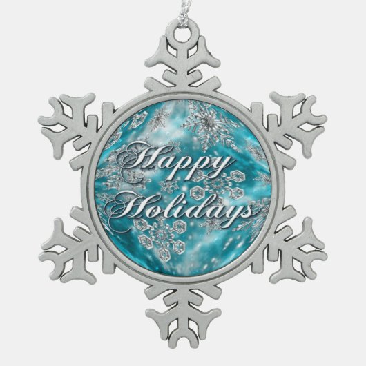 Frosty Blue Snowflake Bubble Holiday Ornament (Voorkant)