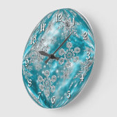 Frosty Blue Snowflake Bubble Wall klok (Hoek)