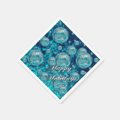 Frosty Blue Snowflake Bubbles Holiday Napkins Servetten (Hoek)