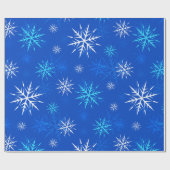 Frosty Blue Snowflake Wrapping Paper Cadeaupapier (Vlak)