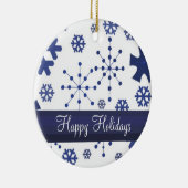 Frosty Blue Snowflakes Keramisch Ornament (Rechts)