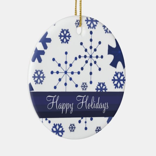 Frosty Blue Snowflakes Keramisch Ornament (Rechts)
