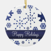 Frosty Blue Snowflakes Keramisch Ornament (Voorkant)