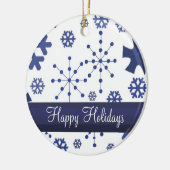 Frosty Blue Snowflakes Keramisch Ornament (Links)