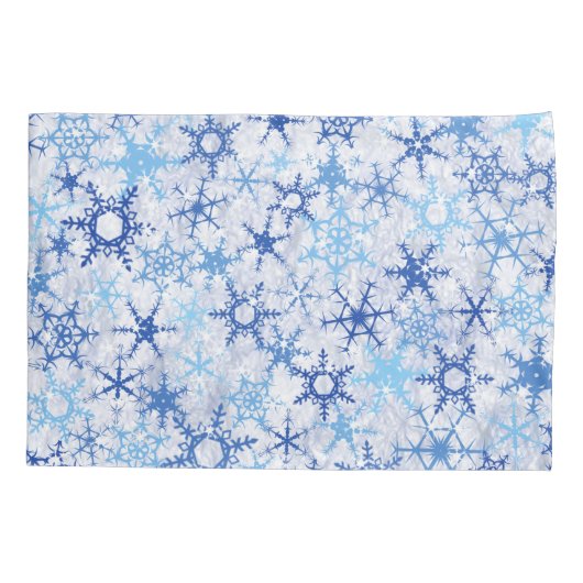 Frosty Blue Snowflakes Patroon Kussensloop (Achterkant)