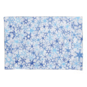 Frosty Blue Snowflakes Patroon Kussensloop (Voorkant)