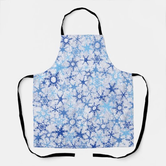 Frosty Blue Snowflakes Schort (Voorkant)