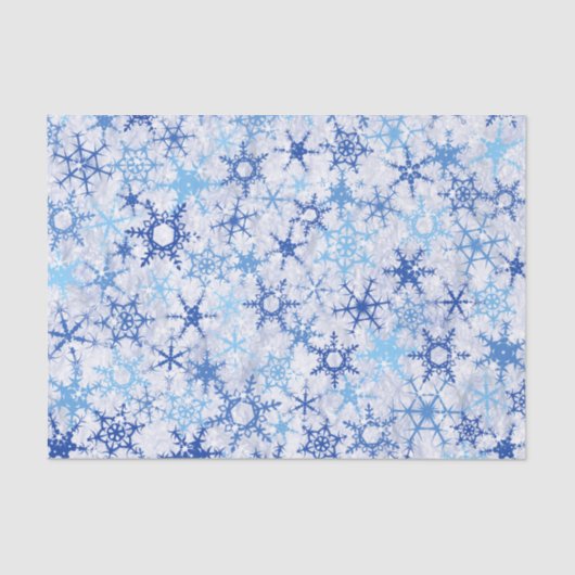 Frosty Blue Snowflakes Tissuepapier (Voorkant)