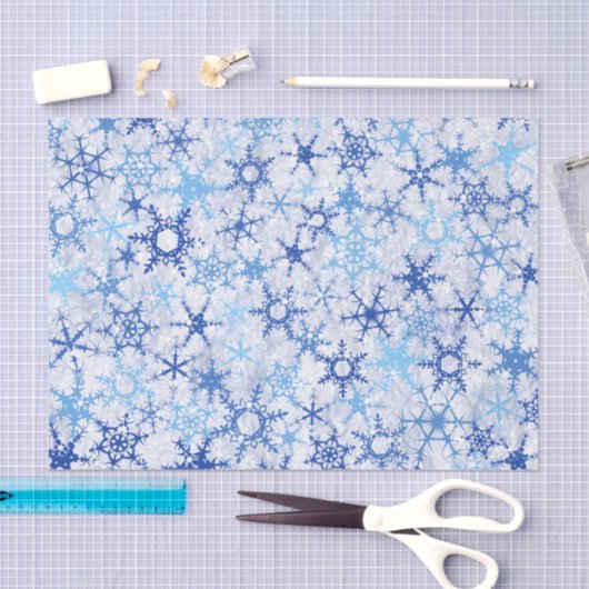 Frosty Blue Snowflakes Tissuepapier (Craft)