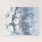 Frosty Blue Snowmen Family Puzzle Legpuzzel (Horizontaal)