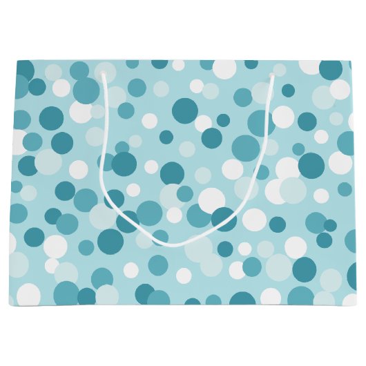 Frosty Blue Vakantie Stippen Grote Cadeauzak Groot Cadeauzakje (Voorkant)