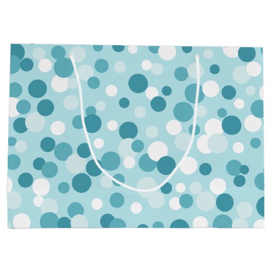 Frosty Blue Vakantie Stippen Grote Cadeauzak Groot Cadeauzakje (Achterkant)