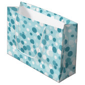 Frosty Blue Vakantie Stippen Grote Cadeauzak Groot Cadeauzakje (Voorkant Gekanteld)