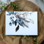 Frosty Blue Winter Bloemen RSVP Respons Kaart