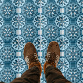 Frosty Blue Winter Mosaic Kaleidoscope Pattern Tegeltje