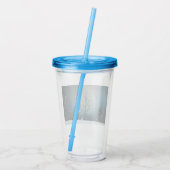 Frosty-boom in de avond roestvrij acryl drinkbeker (Achterkant)