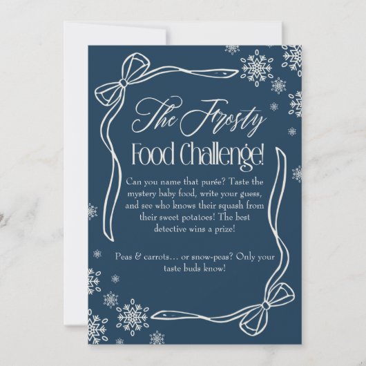 Frosty Bow Blue Baby Food Challenge Spelbord Kaart (Voorkant)