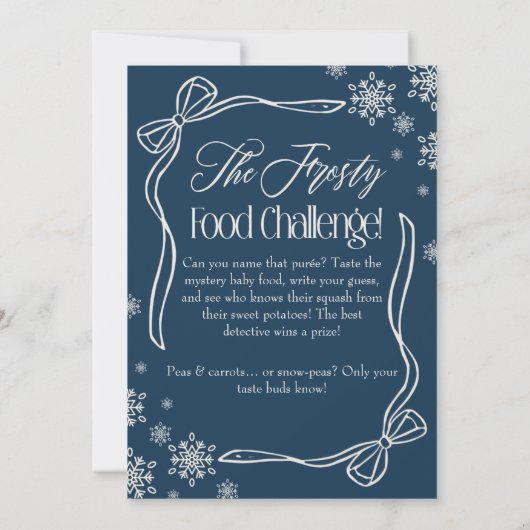 Frosty Bow Blue Baby Food Challenge Spelbord Kaart (Achterkant)