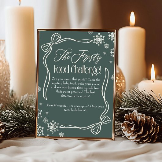 Frosty Bow Green Baby Food Challenge Spelbord Kaart