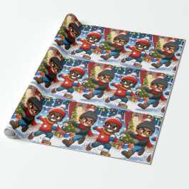 Frosty Boy Frenzy- Kerst inpakpapier