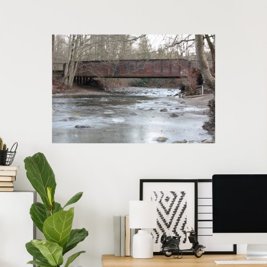 Frosty Bridge Poster (Thuiskantoor)