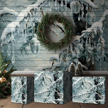 Frosty Christmas Forest Cadeaupapier<br><div class="desc">Dit kerstinpakpapier vangt de betovering van het vakantieseizoen,  en roept de magie op van een besneeuwde winterdag met zijn ijspegels,  ornamenten en de rustige sereniteit van de natuur. Het is de perfecte achtergrond om uw geschenken nog specialer te maken tijdens de feestdagen.</div>